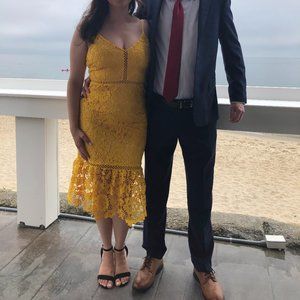 Lulu's Yellow Midi Dress Size M